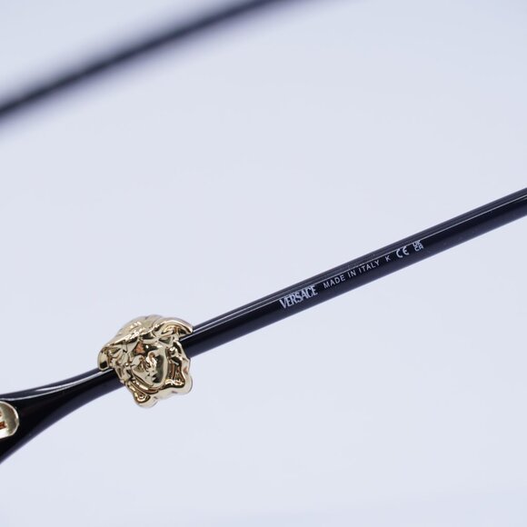 Versace VE3385U GB1 Eyeglasses Shiny Black 53mm Square Frame - Picture 8 of 11